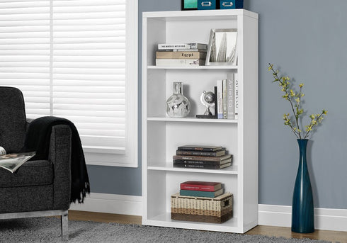 11.75" x 23.75" x 47.5" Cappuccino Particle Board Adjustable Shelves Bookshelf